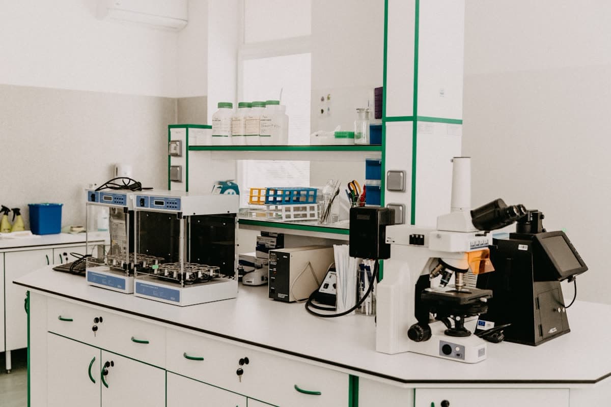 A modern research laboratory bench